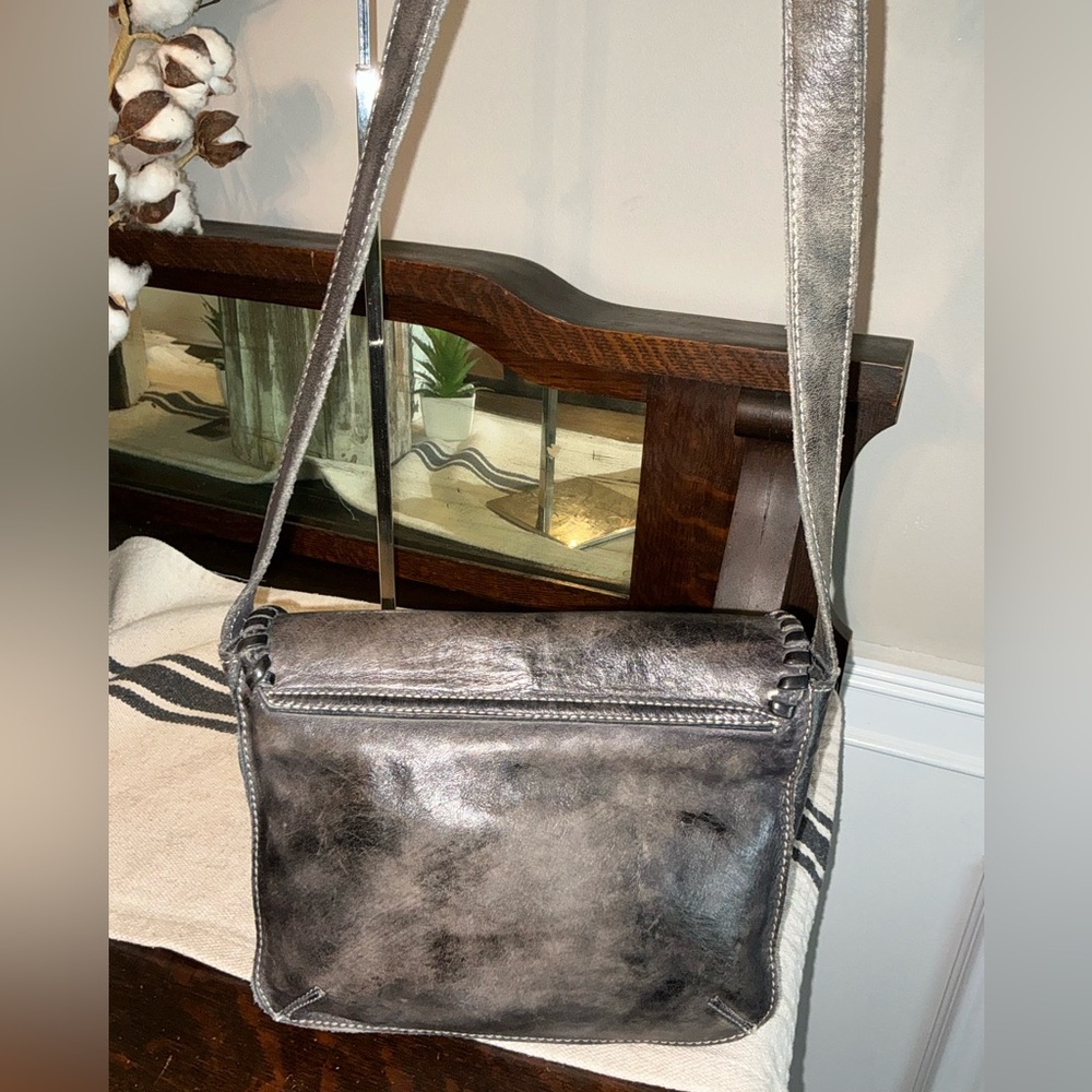 Bed Stu Leather Frankie Crossbody Bag Black Rustic Brown Retail $175 - Picture 6 of 15